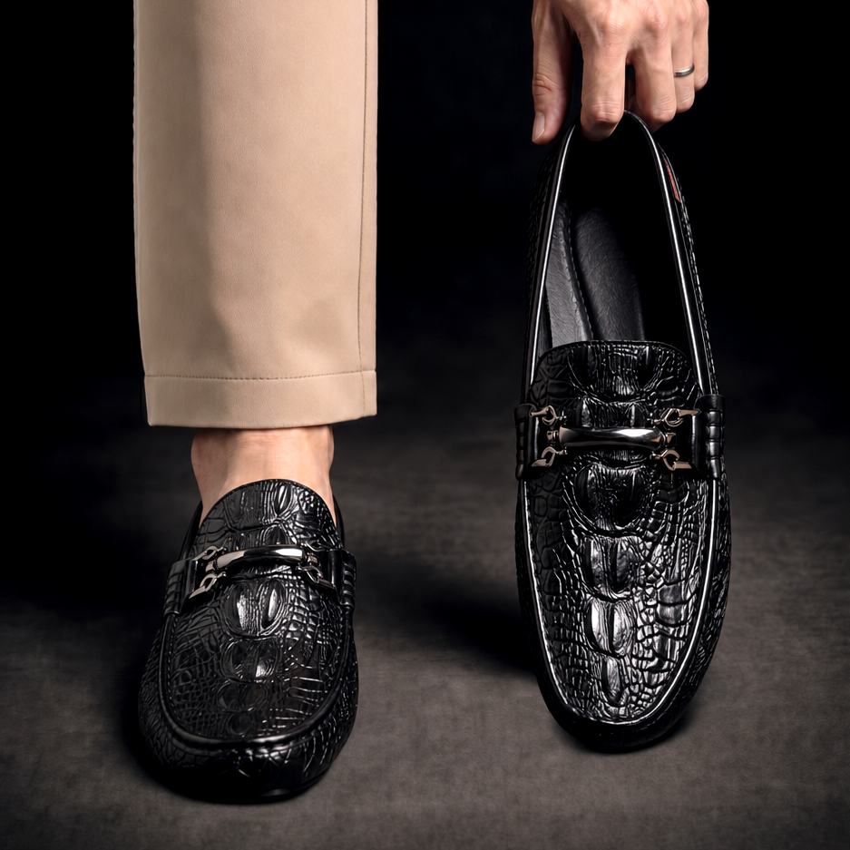 Mocassins Vareno Effet Crocodile