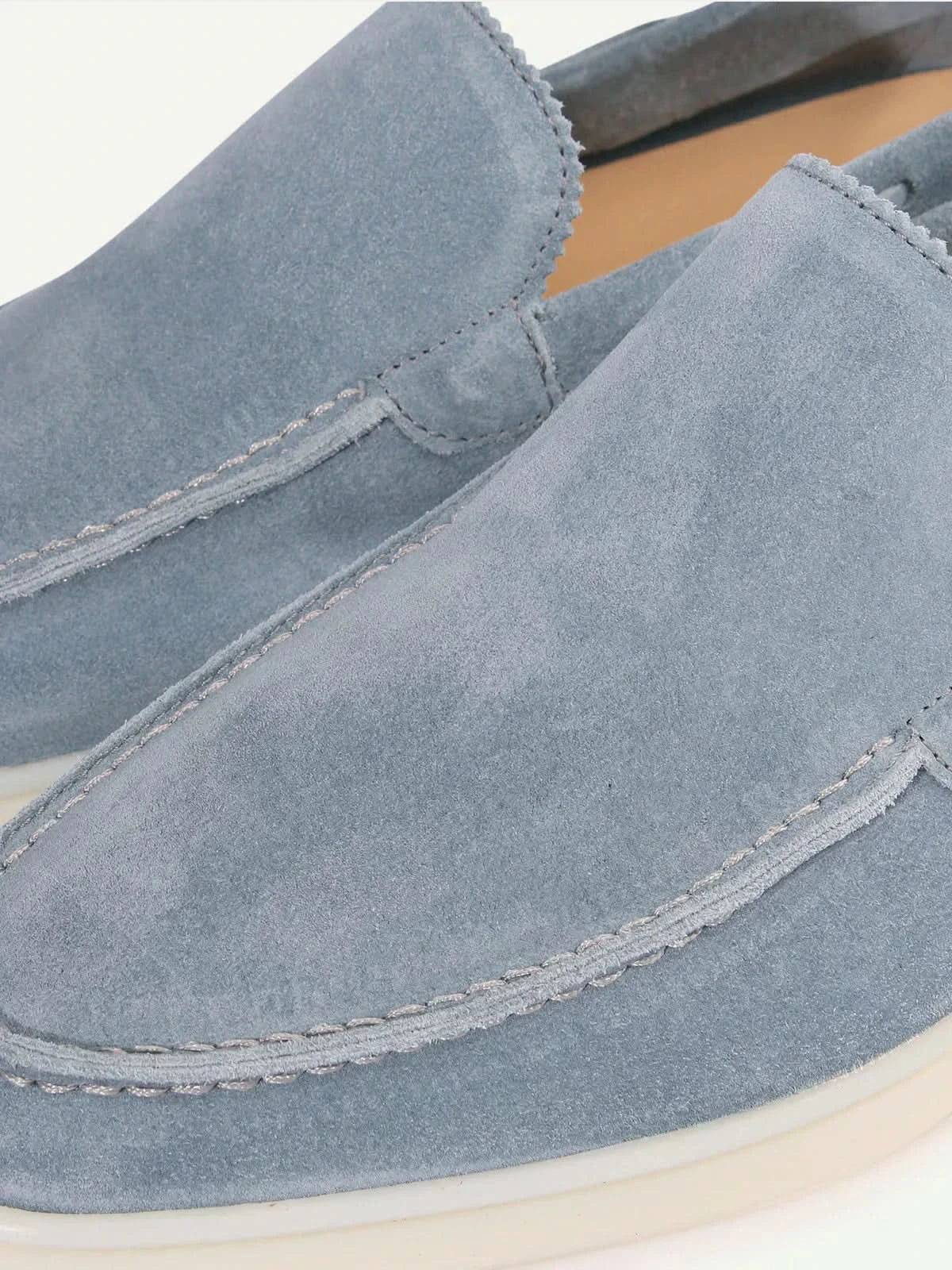 Mocassin Classique en Daim – Bleu ciel