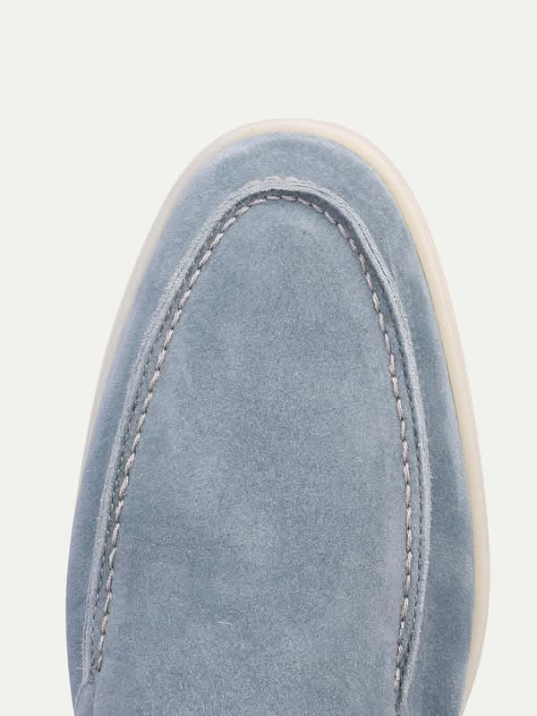 Mocassin Classique en Daim – Bleu ciel