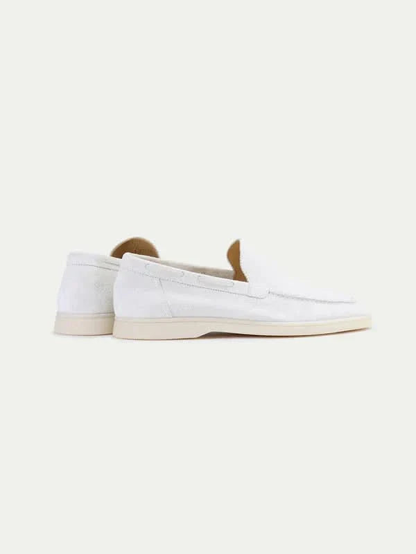 Mocassin Classique en Daim – Blanc perle