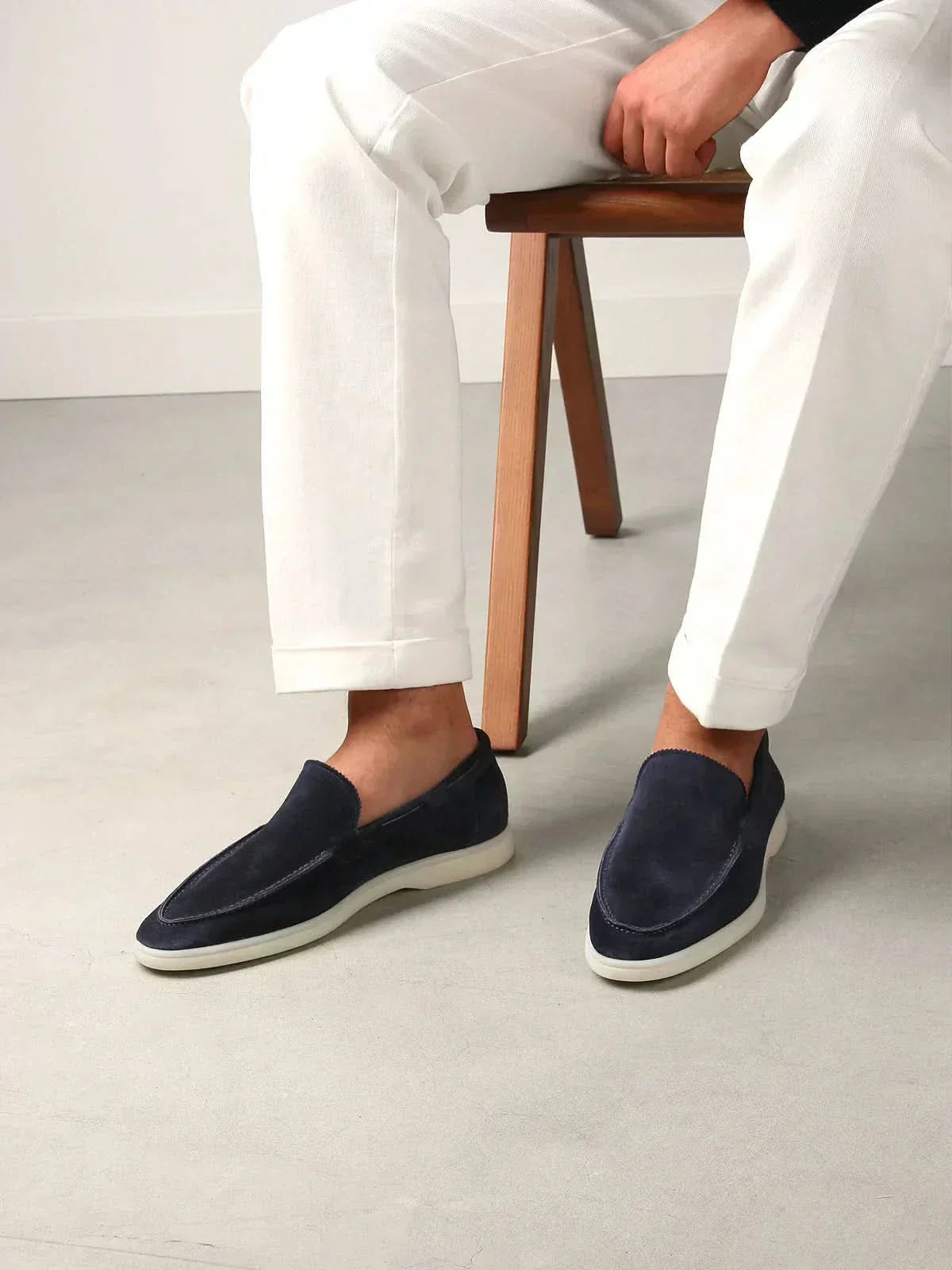 Mocassin Classique en Daim – Bleu marine