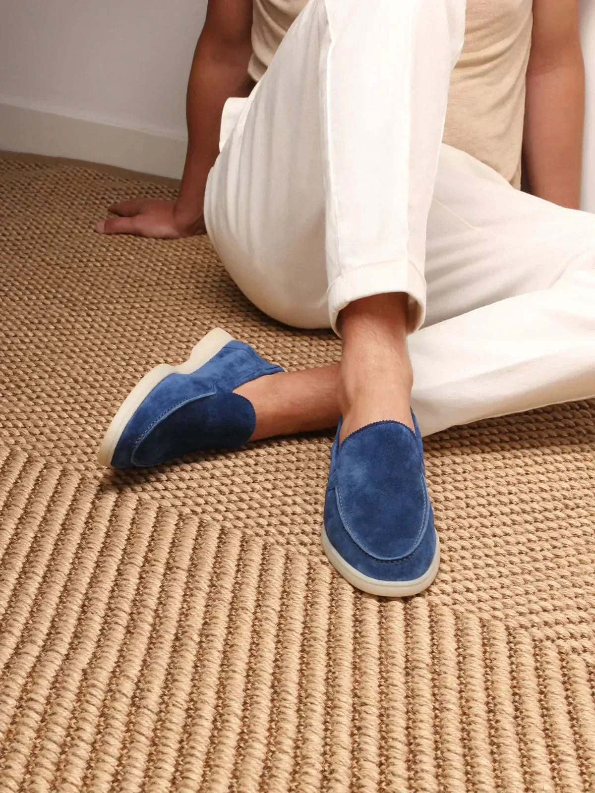 Mocassin Classique en Daim – Bleu roi