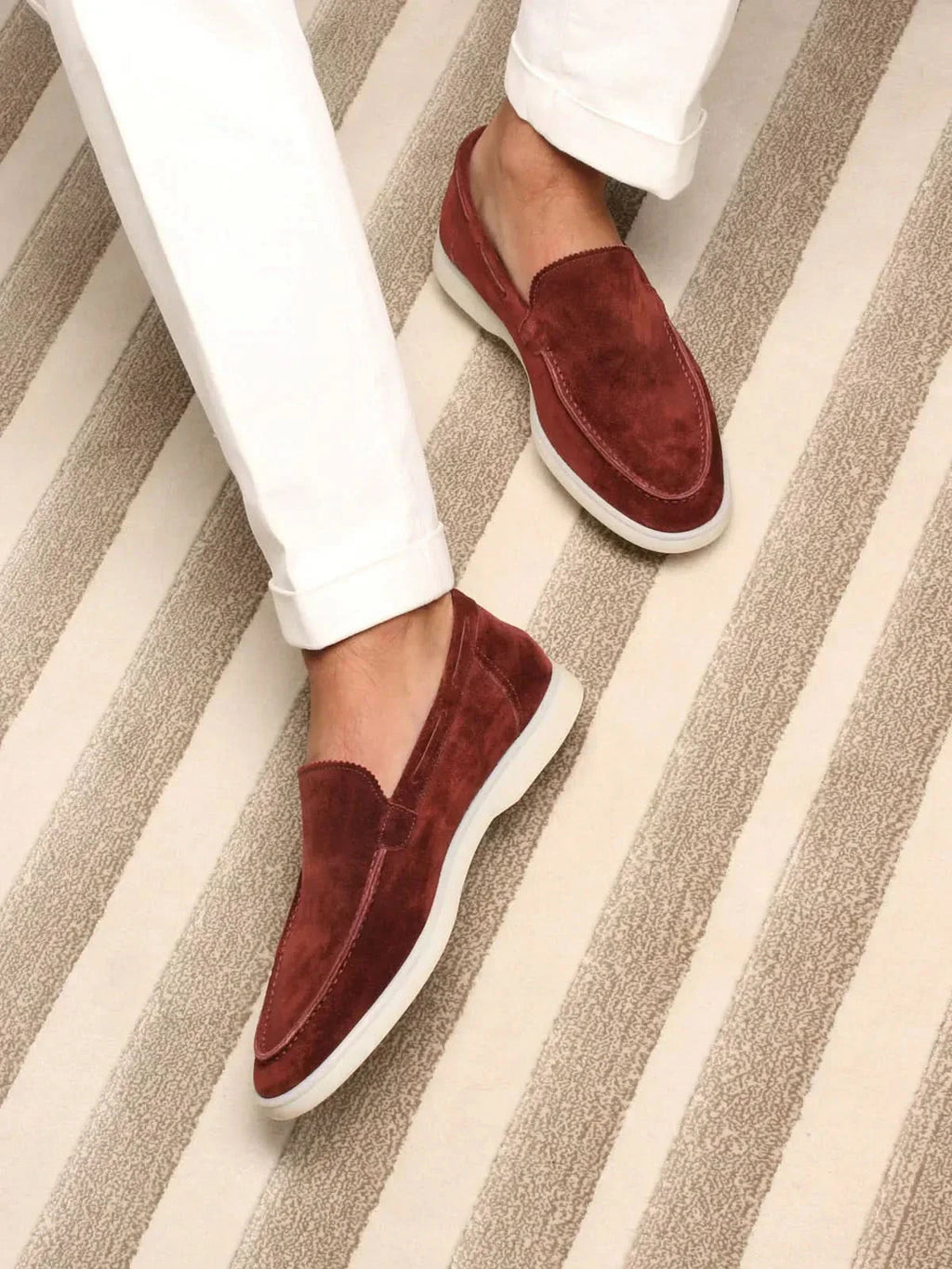 Mocassin Classique en Daim – Bordeaux