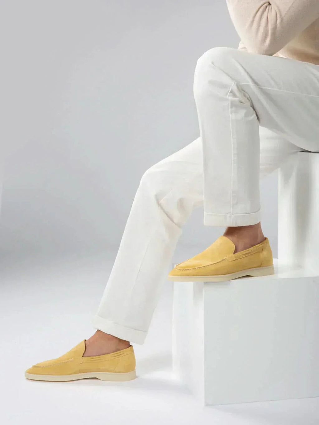 Mocassin Classique en Daim – Jaune citron