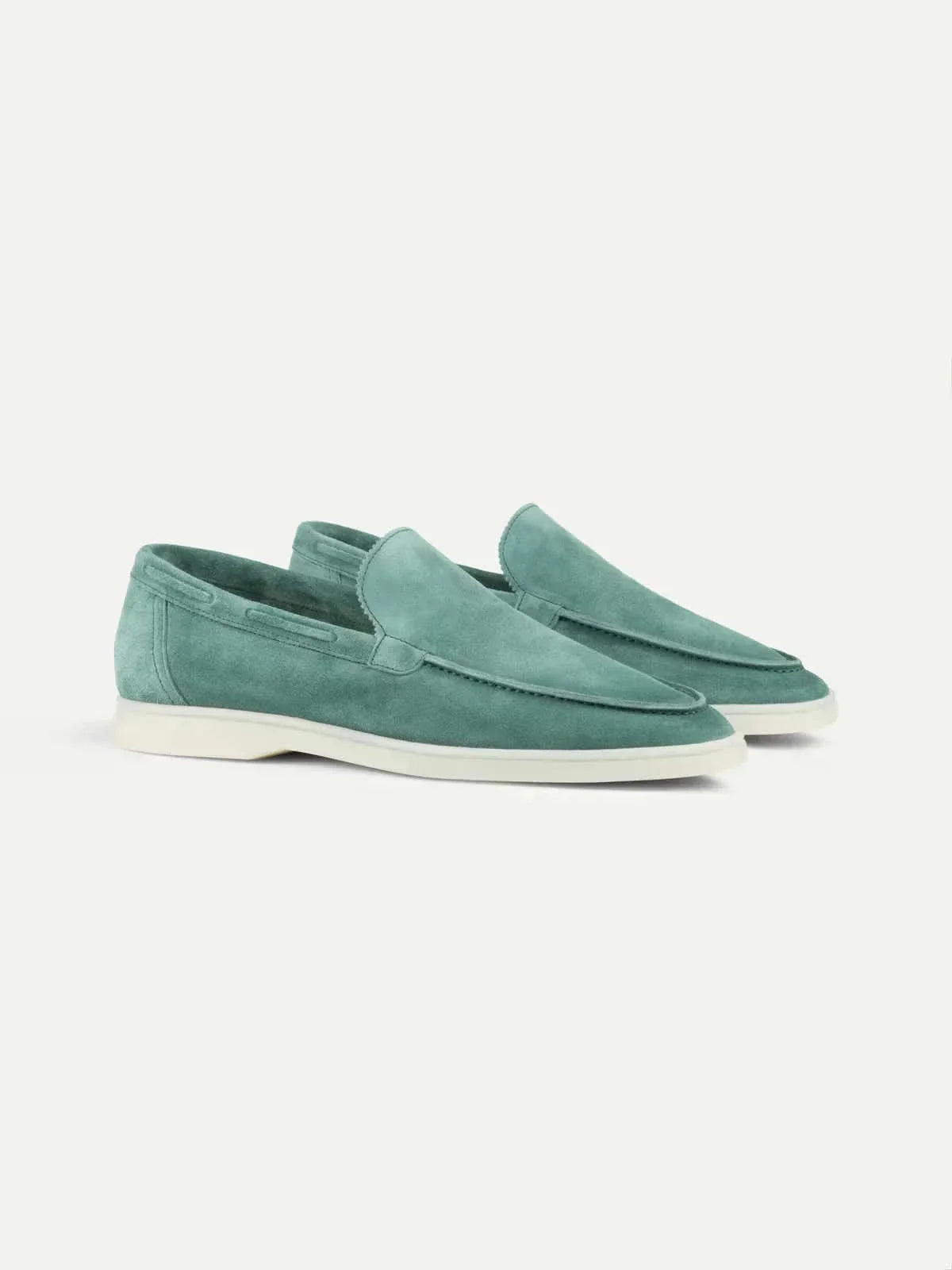 Mocassin Classique en Daim – Vert d'eau
