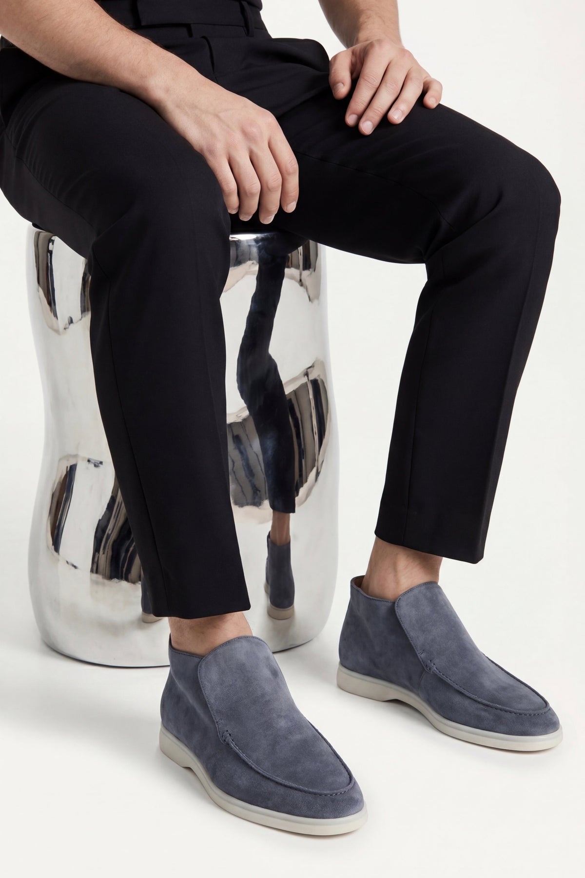 Mocassin Monaco en Daim – Bleu
