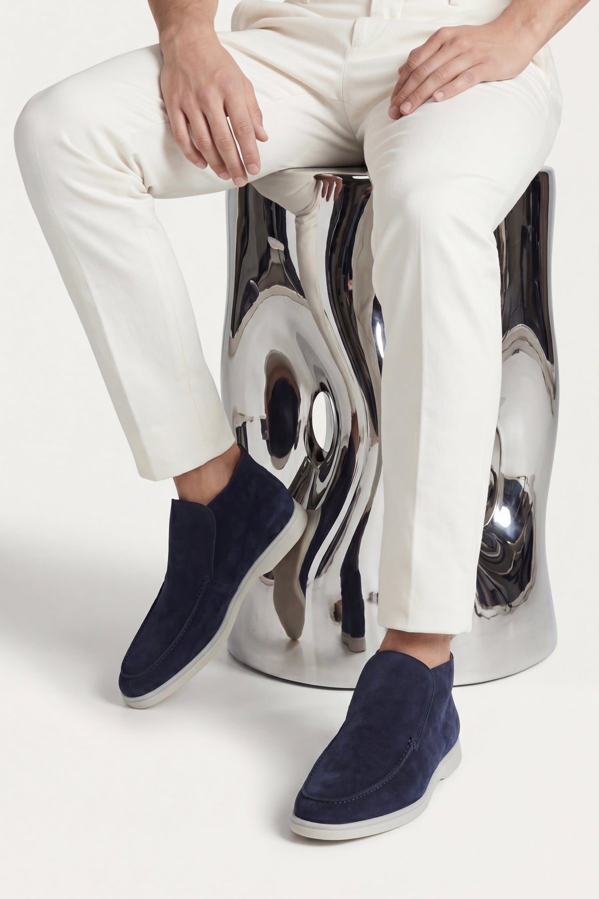 Mocassin Monaco en Daim – Bleu marine