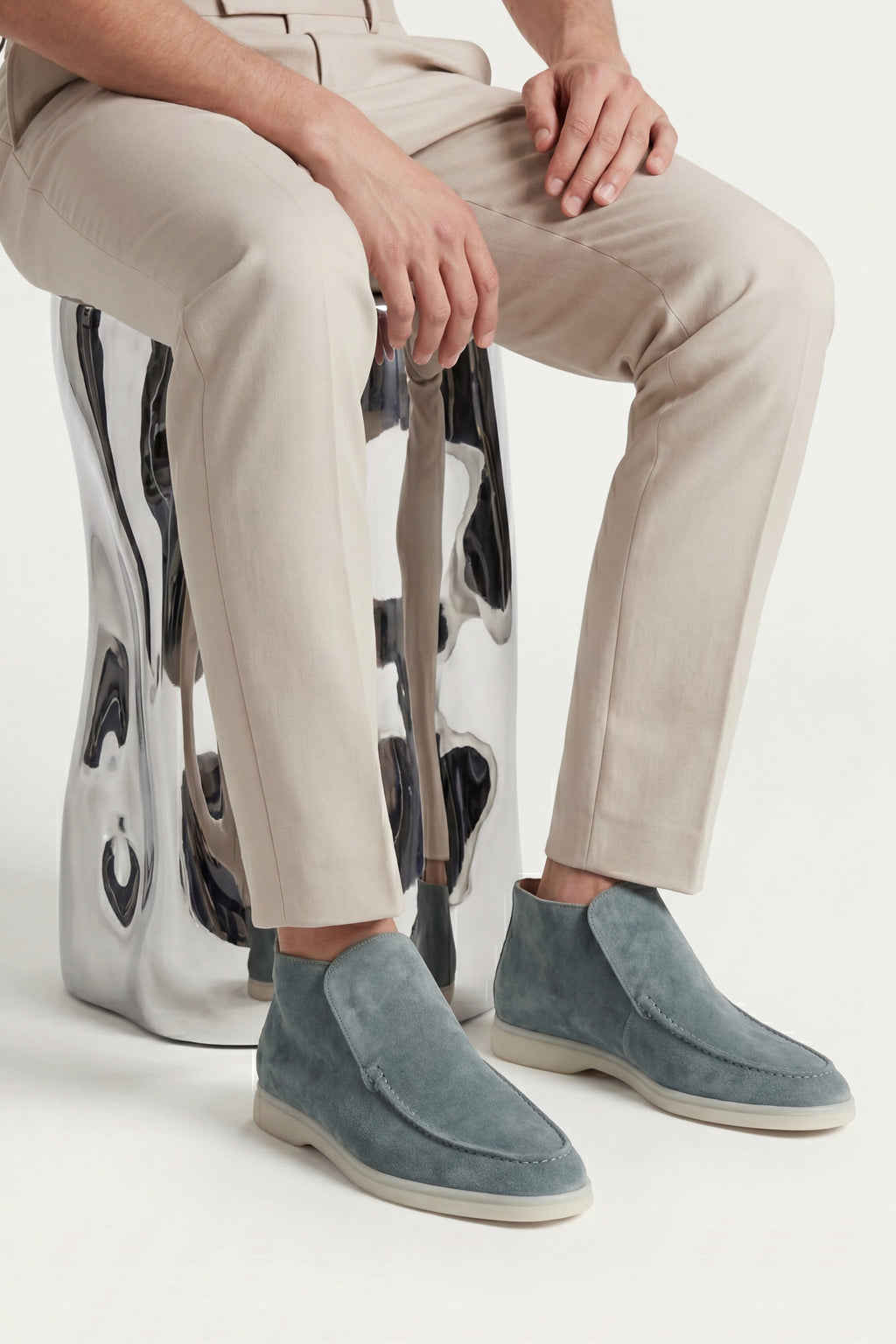 Mocassin Monaco en Daim – Vert menthe