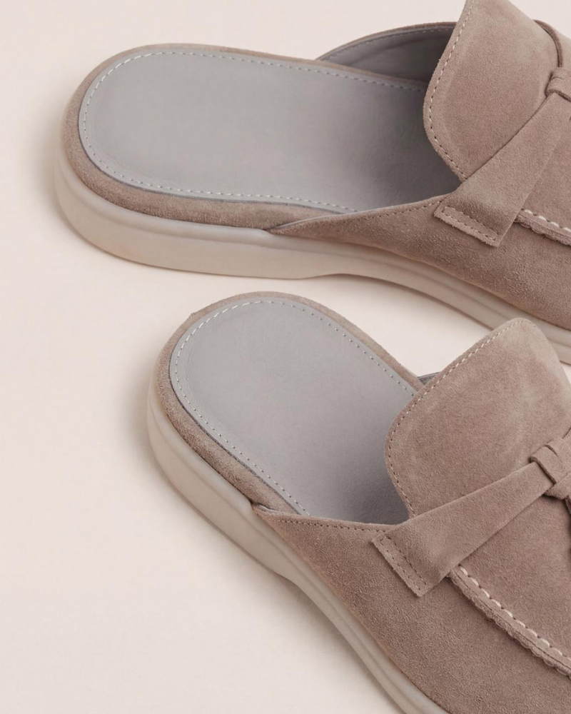 Mocassin Mule Mediterraneo en Daim – Beige