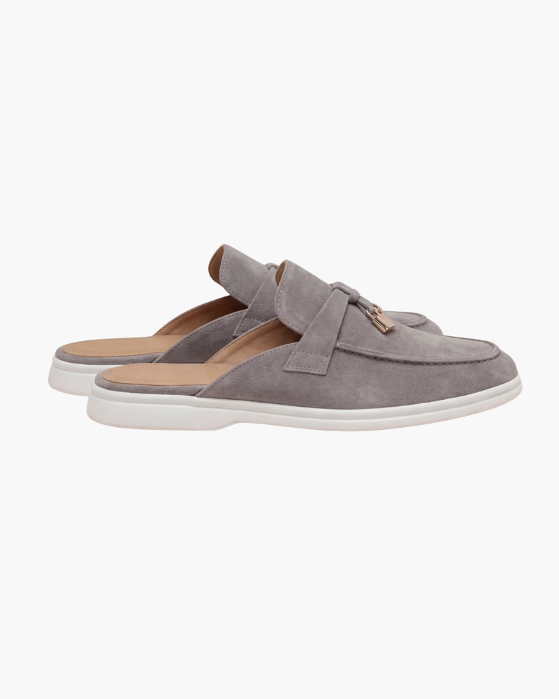 Mocassin Mule Mediterraneo en Daim – Gris clair