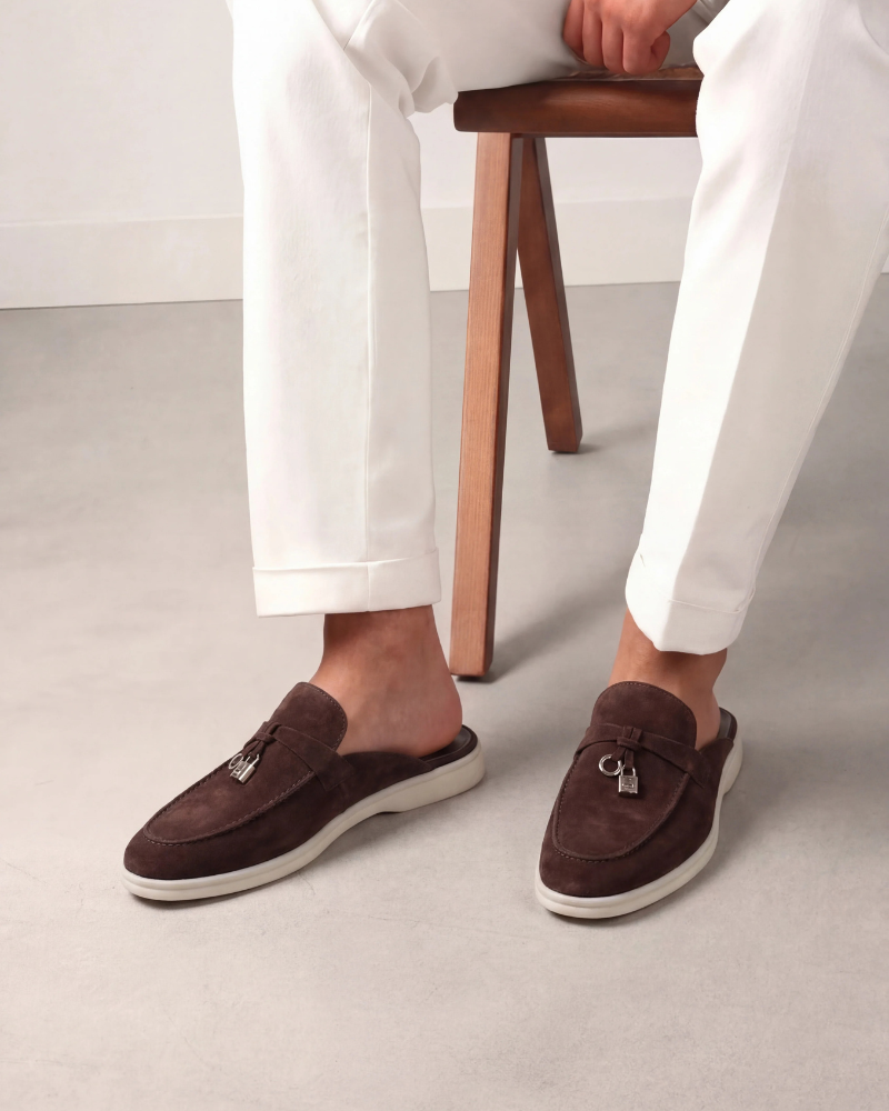 Mocassin Mule Mediterraneo en Daim – Marron