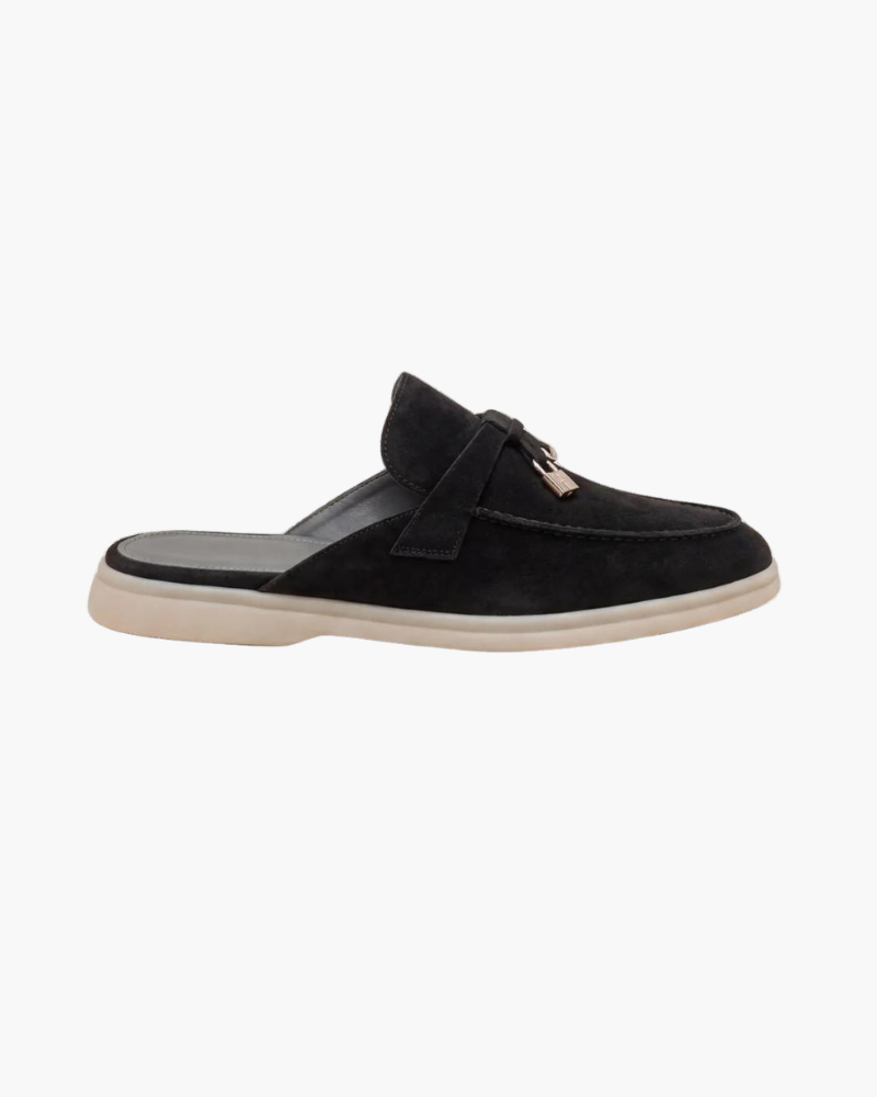 Mocassin Mule Mediterraneo en Daim – Noir