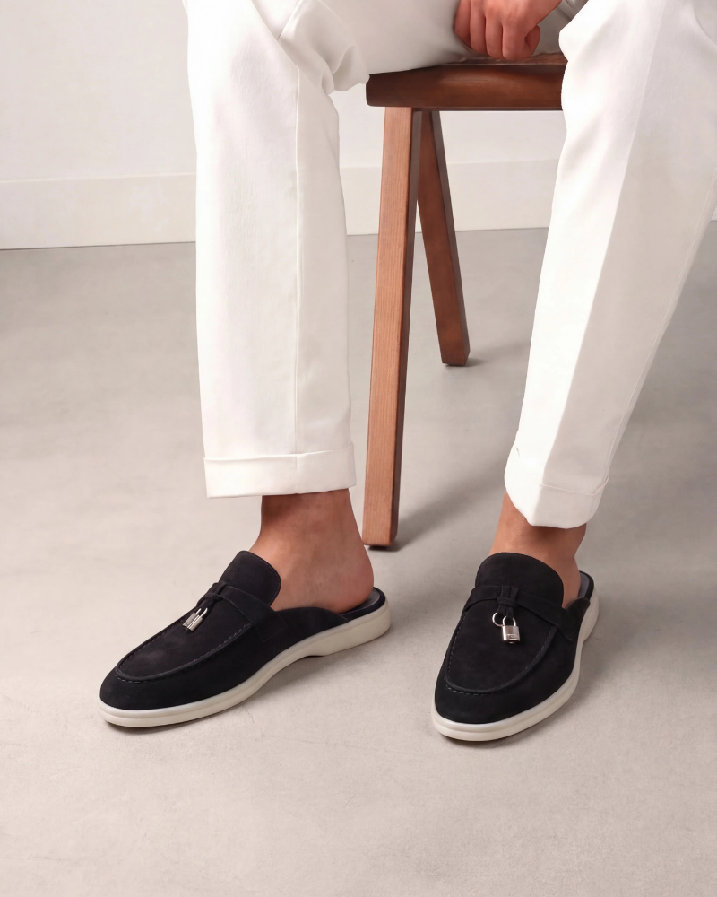 Mocassin Mule Mediterraneo en Daim – Noir