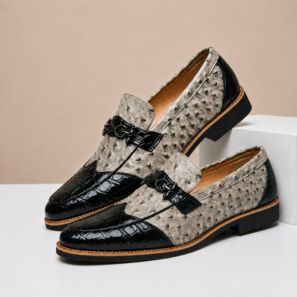 Mocassins Renzo en Cuir Véritable à Détails Texturés