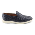 Mocassin Sorrento Tressé en Cuir – Bleu