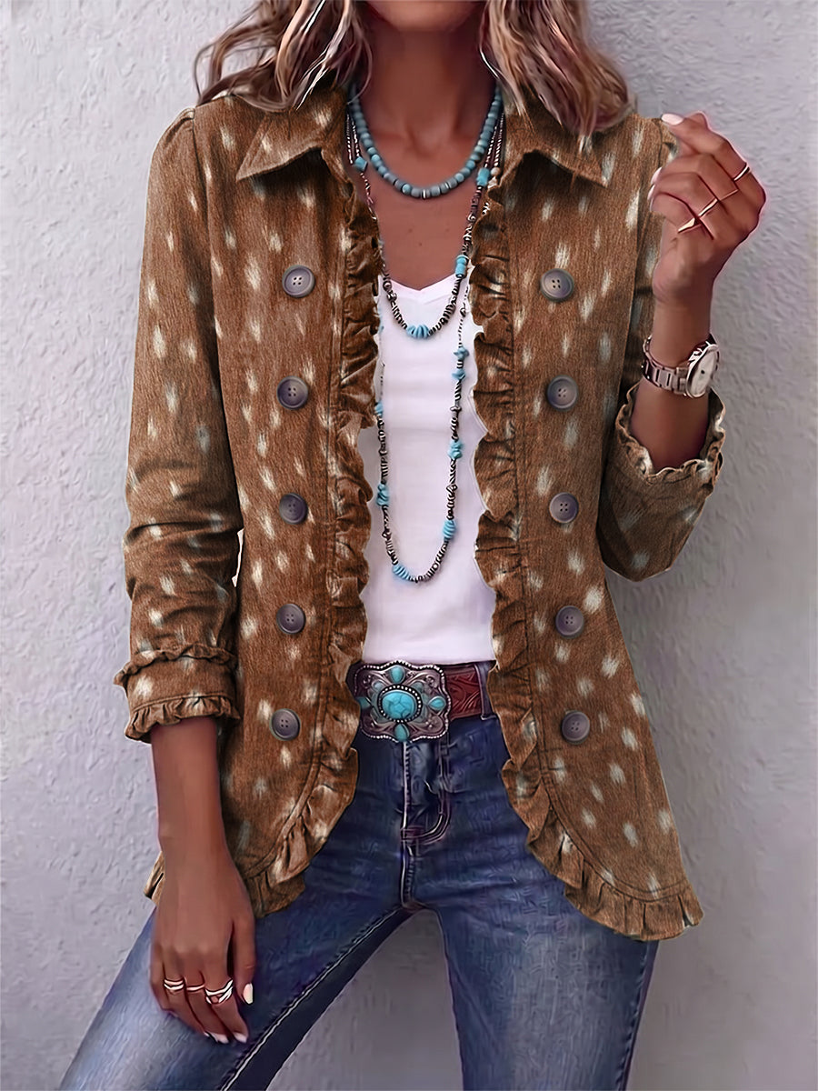 Pasqualina | Veste à imprimé animalier à volants