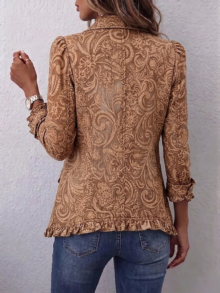 Bruna | Veste Florale Vintage à Volants