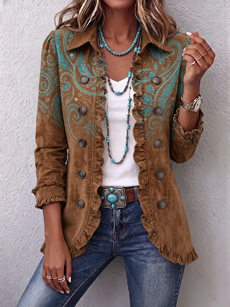 Clelia | Veste à imprimé cachemire à volants