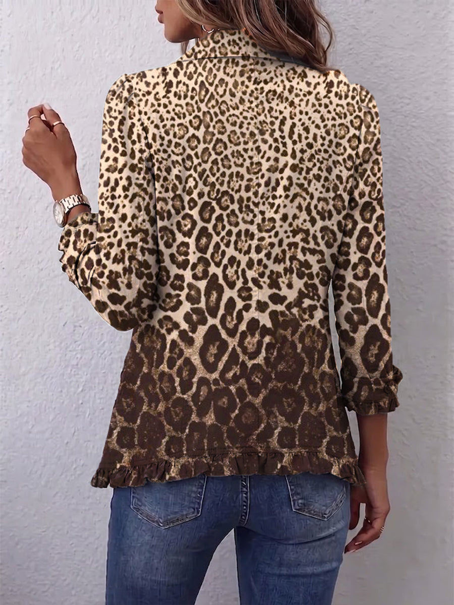 Gina | Veste léopard à volants
