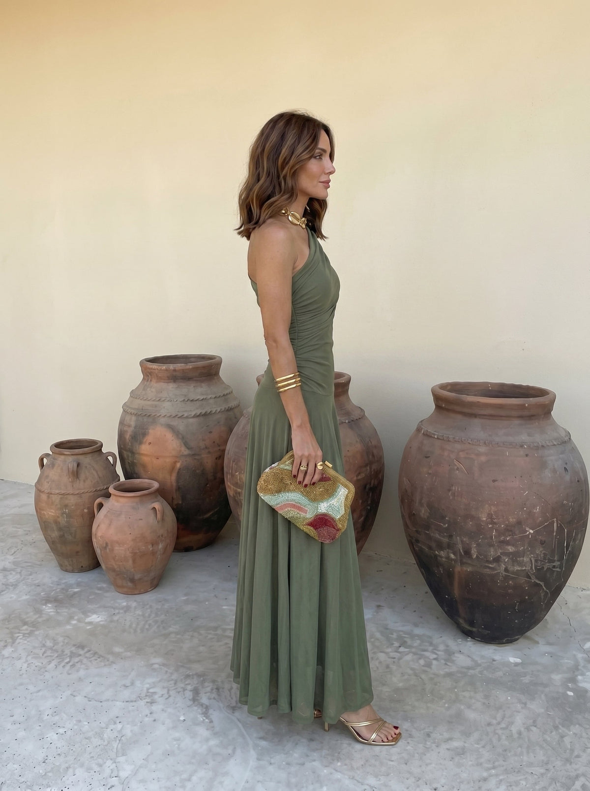 Robe longue Toledo verte