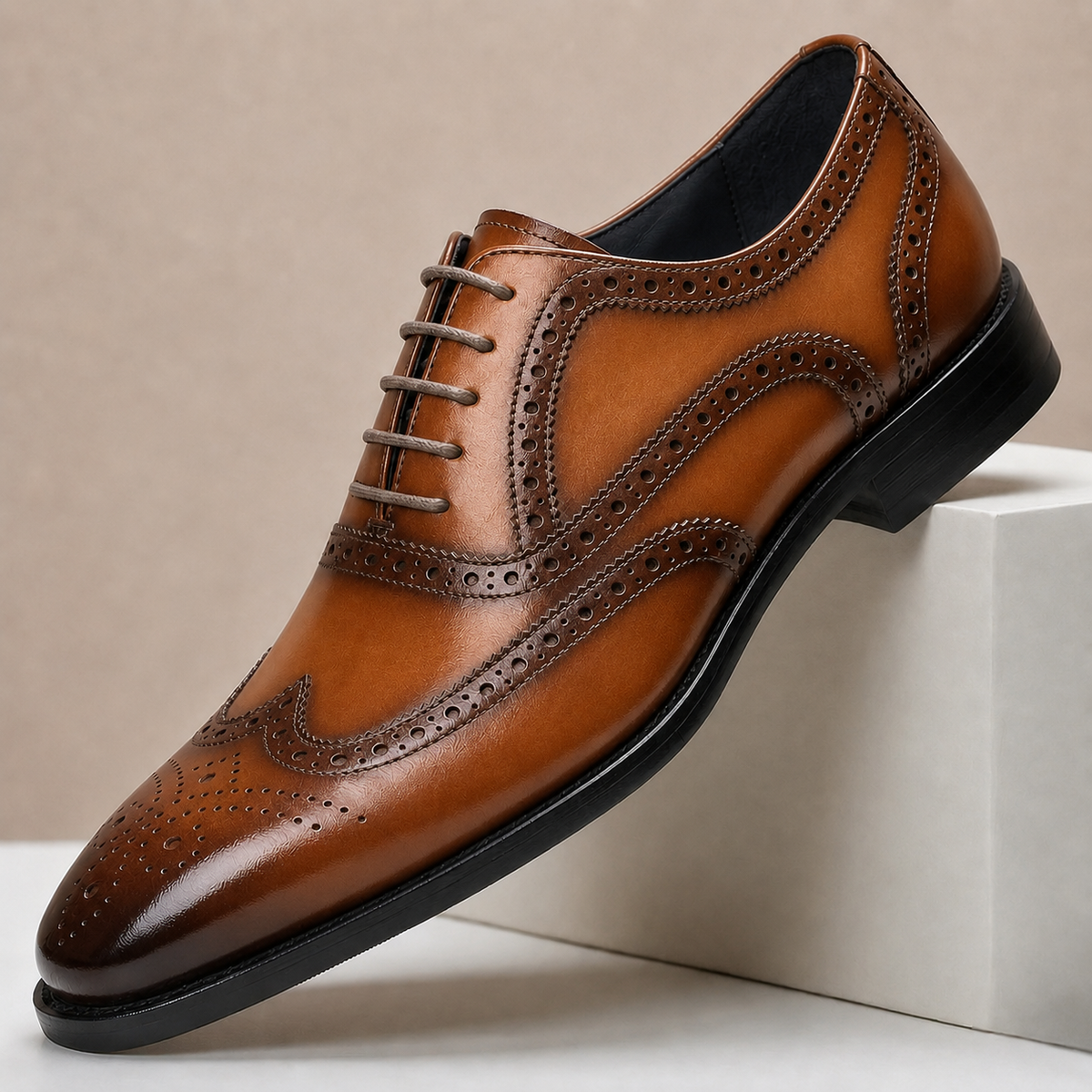 Chaussures Brogue Santoria en Cuir Pleine Fleur