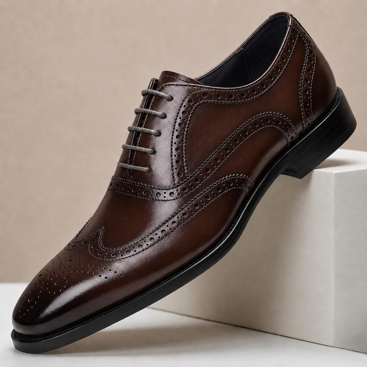 Chaussures Brogue Santoria en Cuir Pleine Fleur