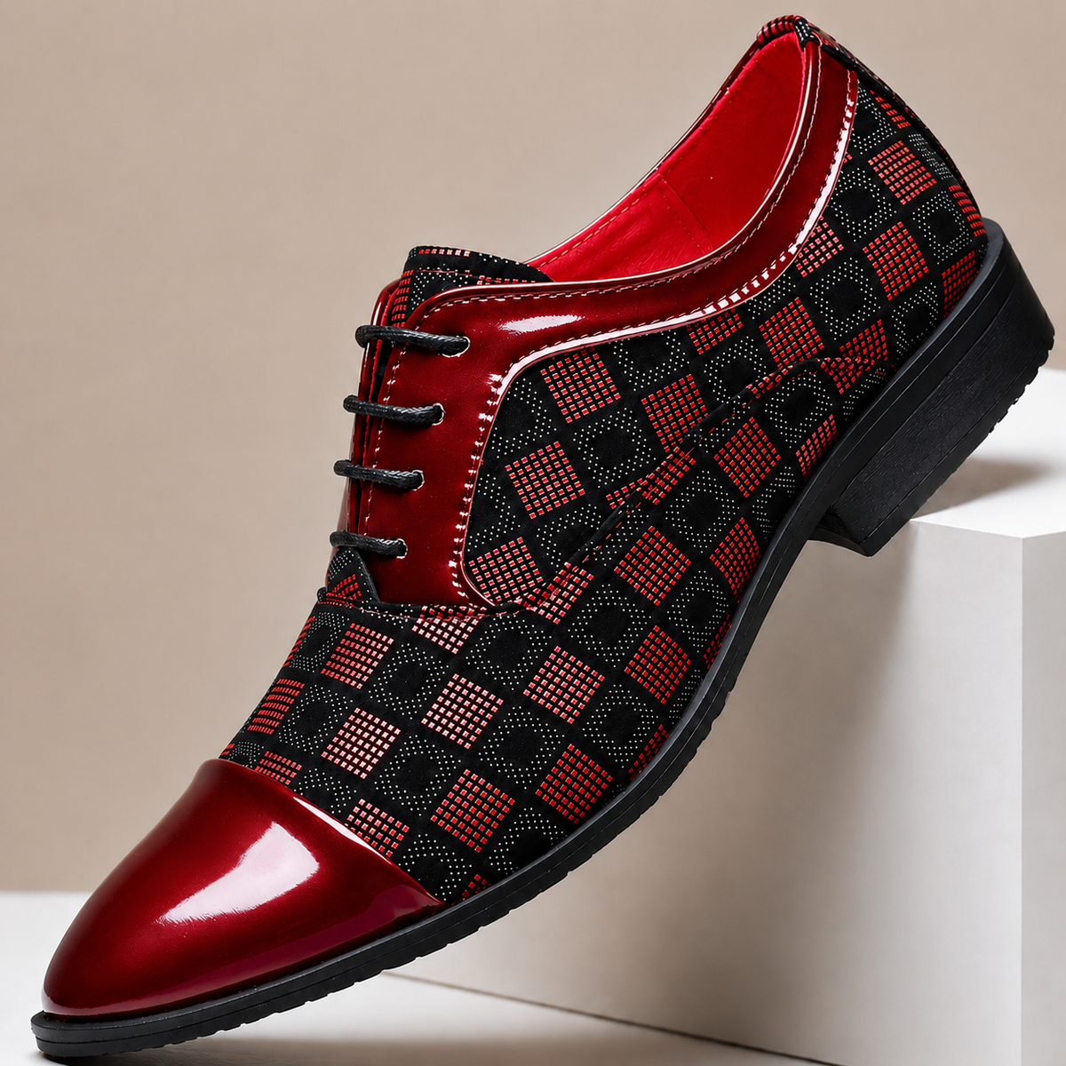 Chaussures Habillées Valente en Cuir à Motif Géométrique