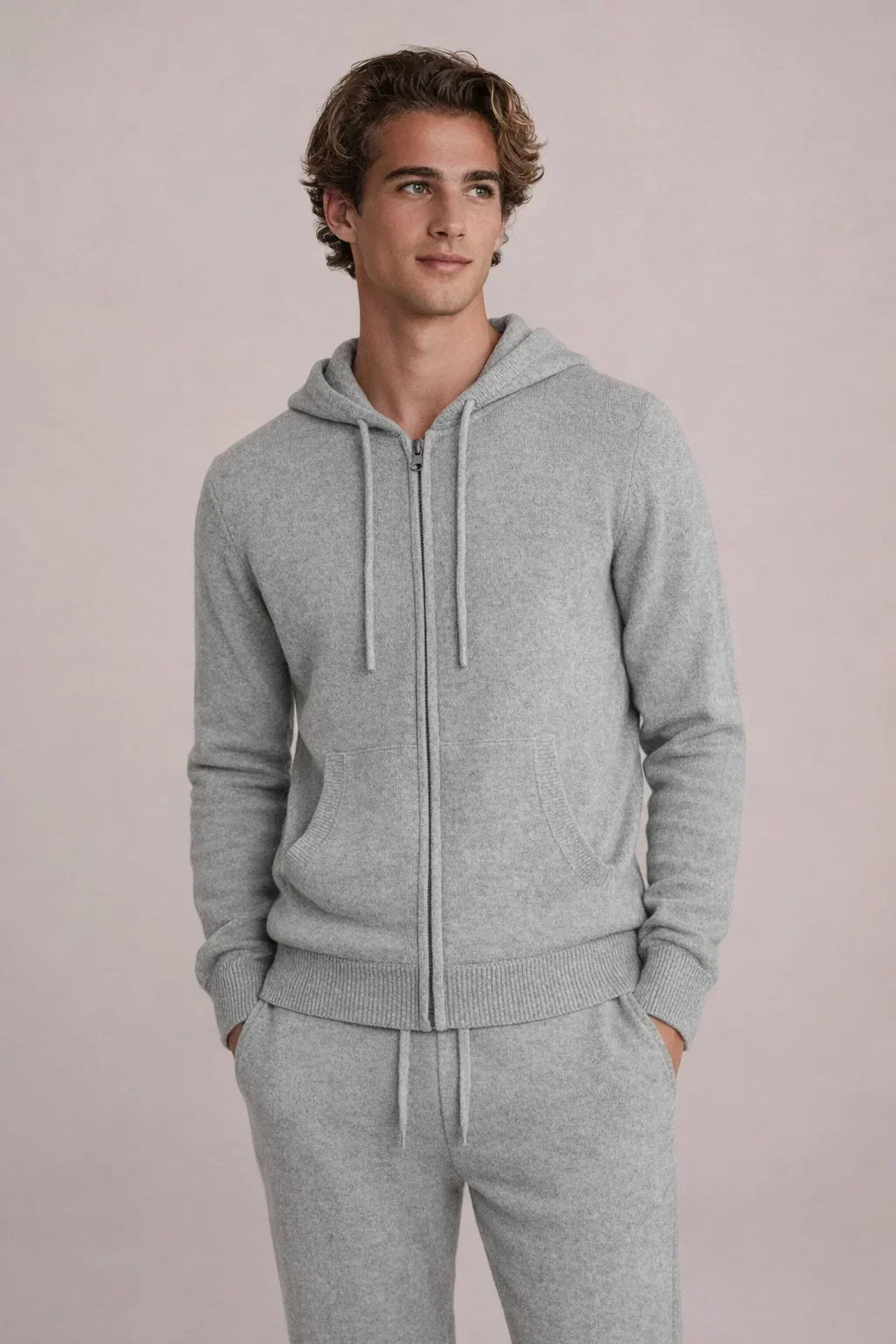 Ensemble Signature gris clair à capuche