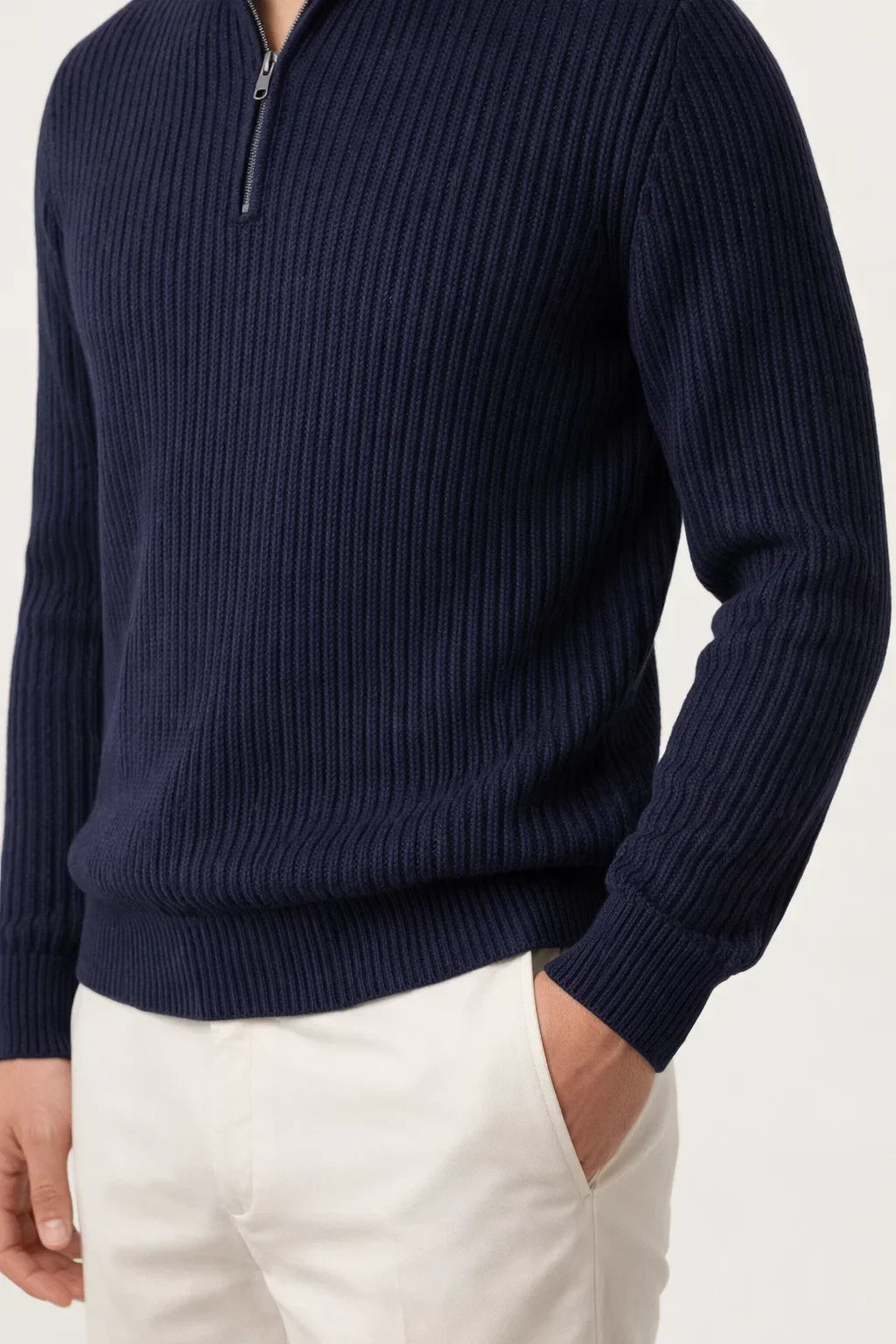 Sandron Knit Zip bleu marine