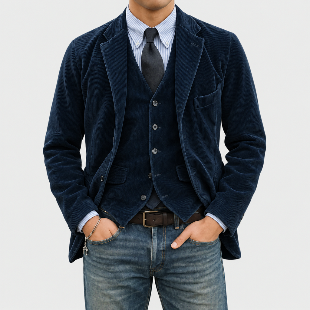Tommy | Ensemble 2 Pièces : Blazer et Gilet en Velours